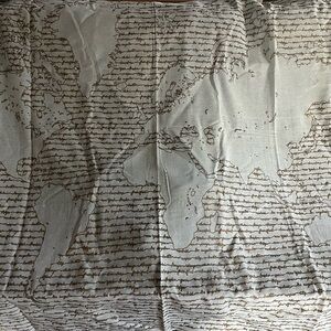 World Map Tapestry with Script Design